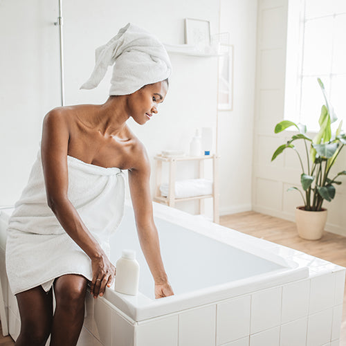 woman near a bath tub
